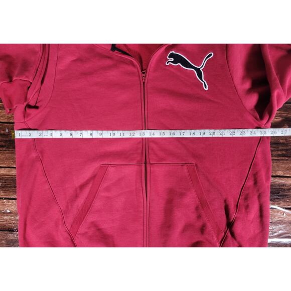 Puma Iconic T7 1/4 Zip Fleece Pullover Burgundy Men's XL - Picture 2 of 8